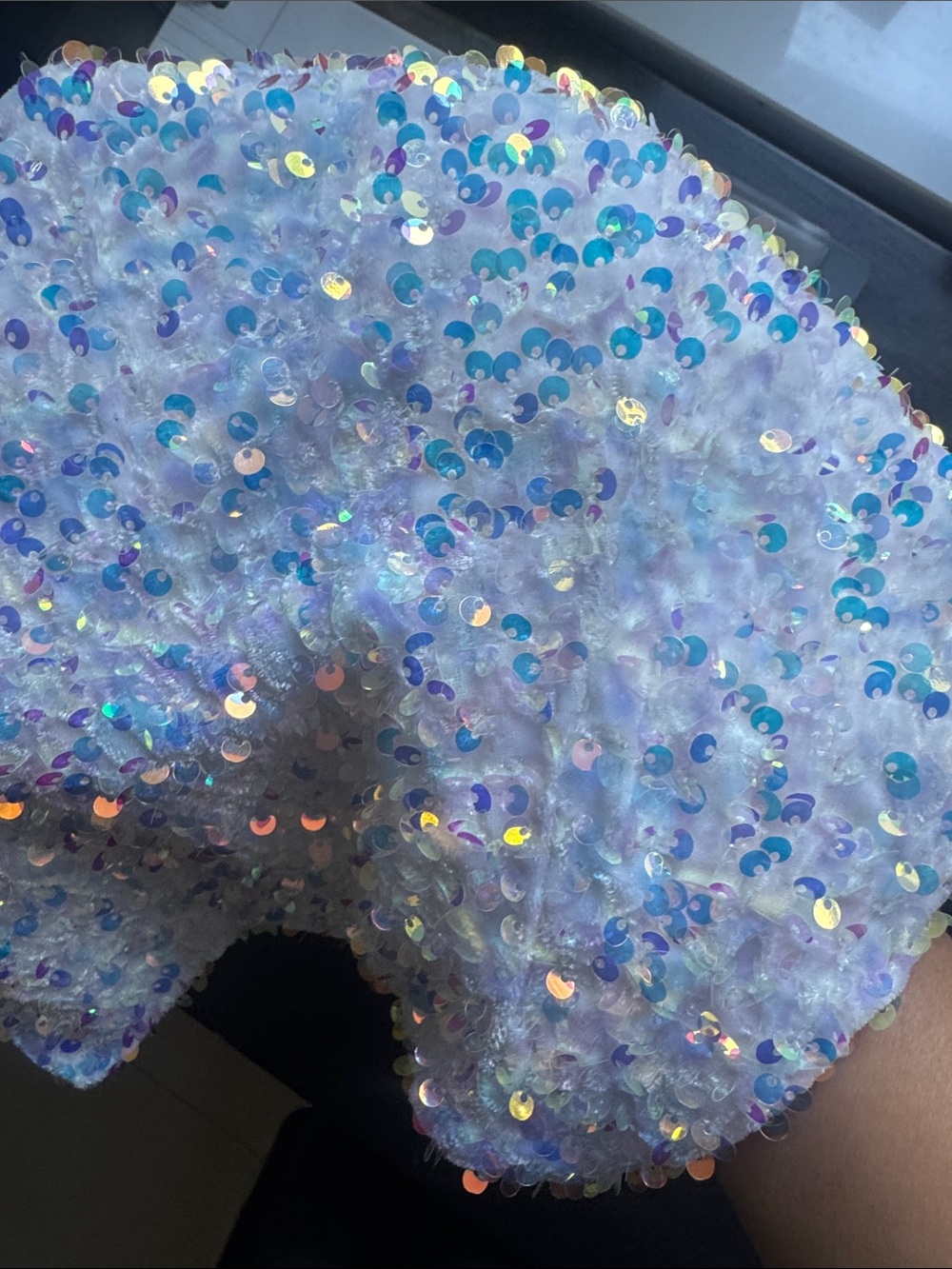 White Sequin Mini Skirt - Picture 3 of 3